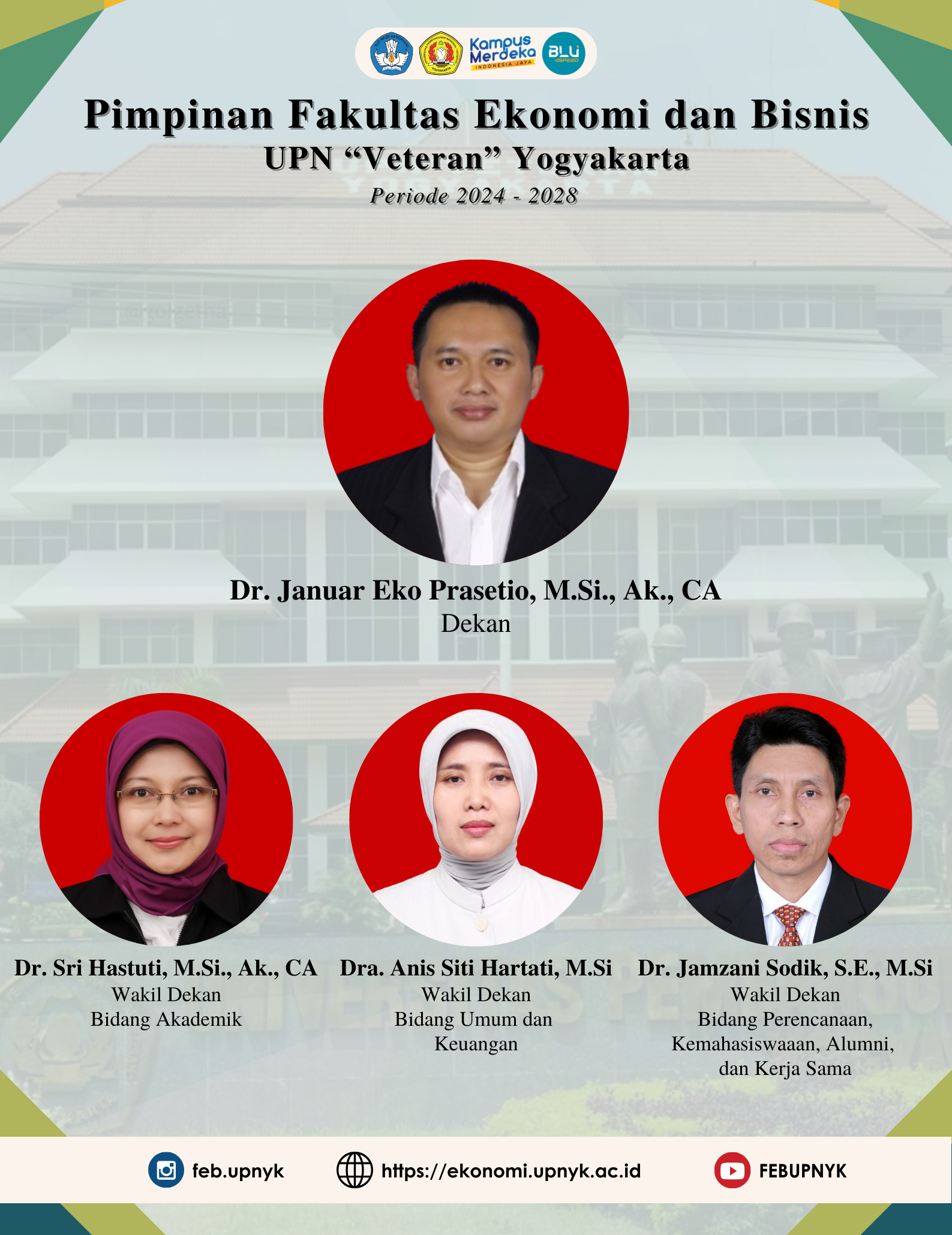 Pimpinan Fakultas Ekonomi dan Bisnis UPN "Veteran" Yogyakarta Periode 2024 - 2028